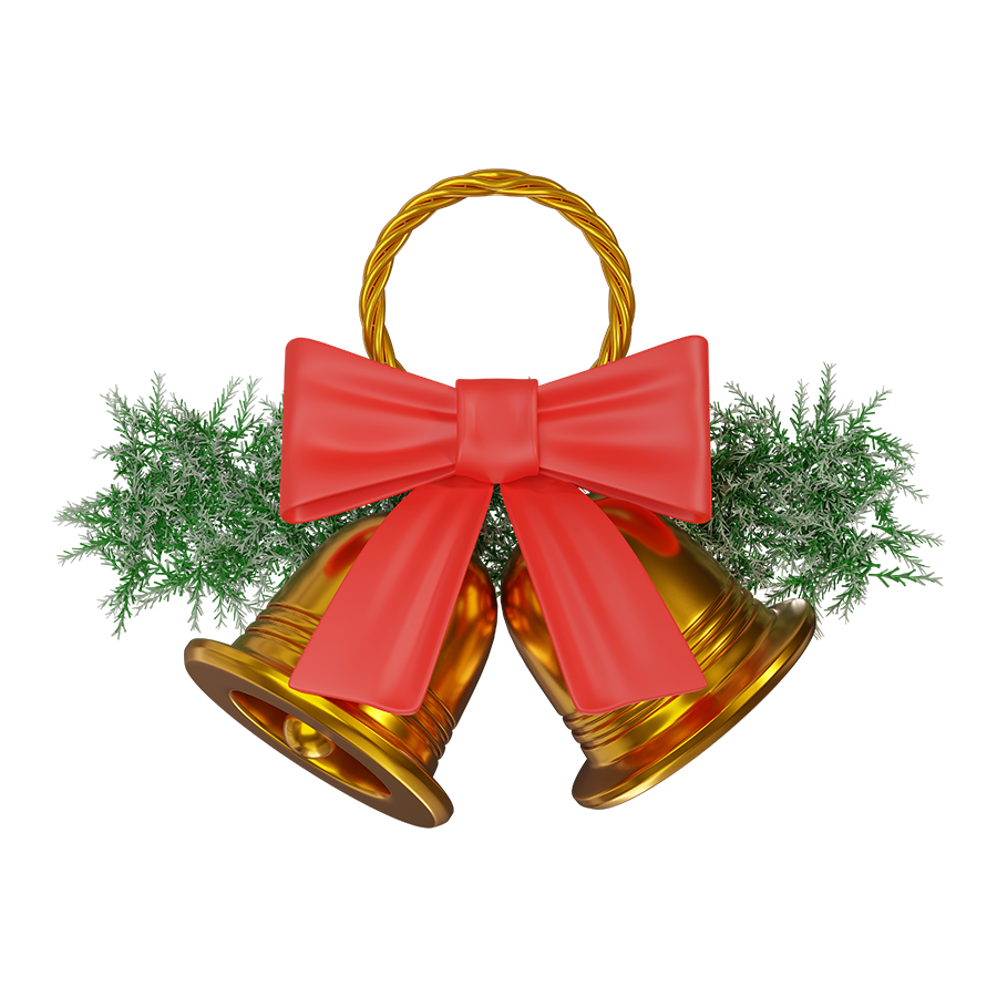 Holiday bell ribbon